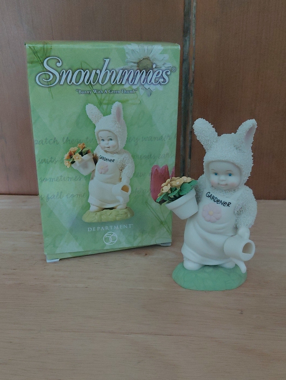 Department 56 Snowbunnies Gardener Figurine -"Bunny With A Green Thumb"